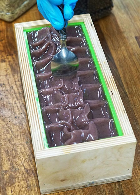 Pouring Soap Batter in Mold